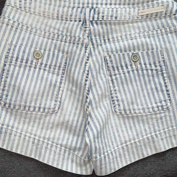 Pilcro Anthropologie shorts denim jean pockets striped high rise slim 26 - Picture 6 of 7